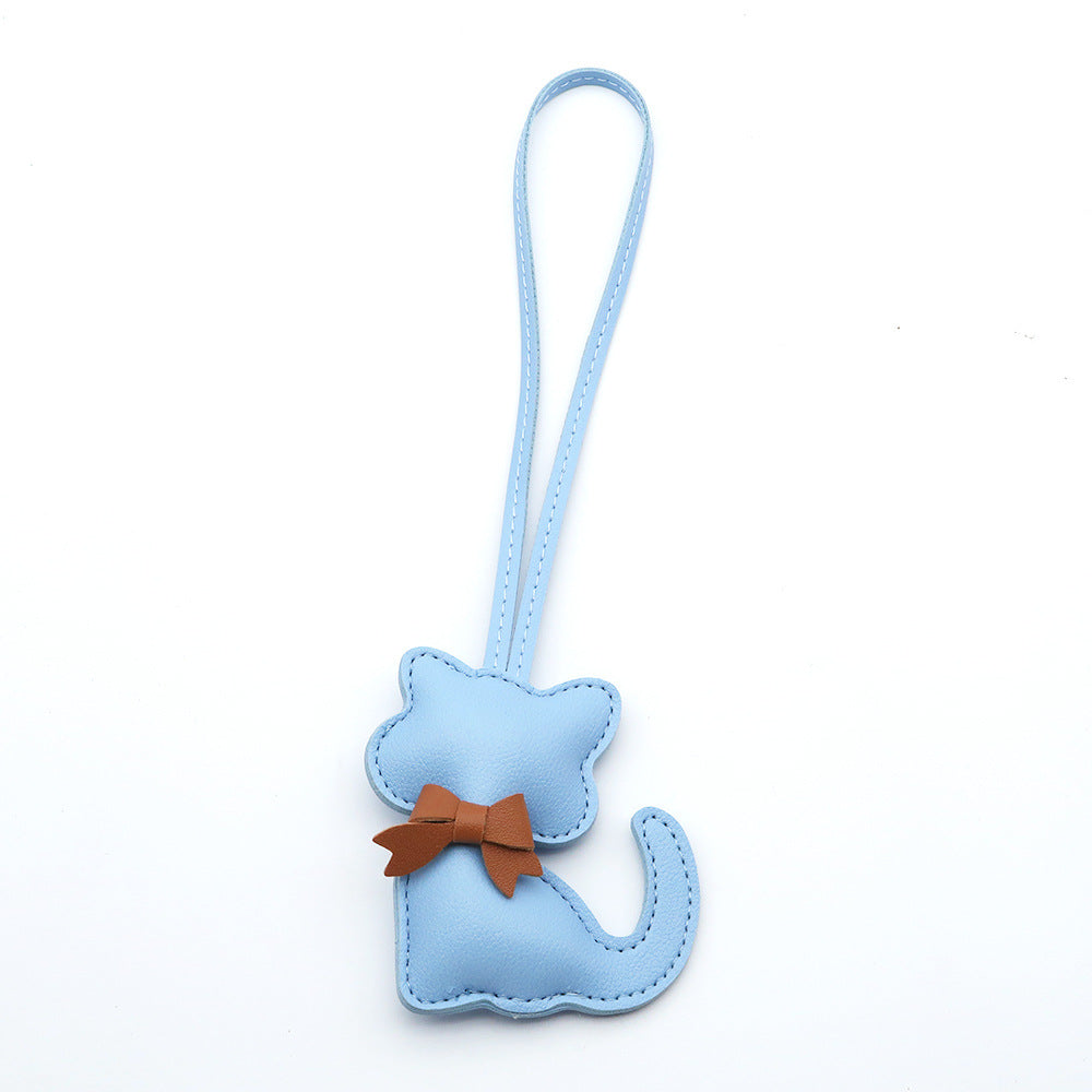 Hot selling creative PU leather kitten bag pendant, high-end cartoon kitten cotton filled fashionable luggage pendant