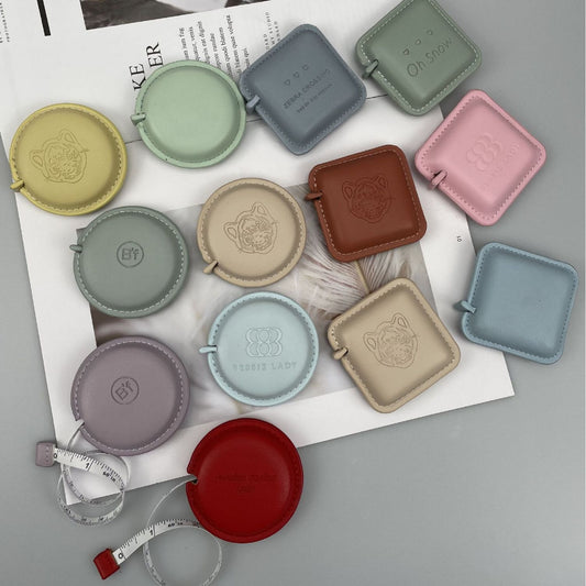 Custom Logo Color Portable Mini Leather Mrasuring Tape 60inch Sewing Tape Measure for Wedding Gift Souvenir
