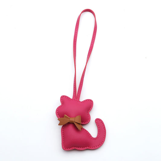 Hot selling creative PU leather kitten bag pendant, high-end cartoon kitten cotton filled fashionable luggage pendant