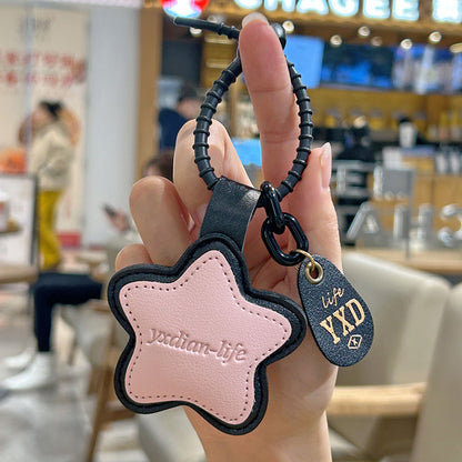 Custom Leather Candy Colored Keychain Couple Student Bag Hanging Decoration Small Gift with Logo