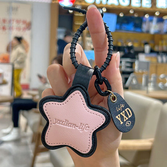 Custom Leather Candy Colored Keychain Couple Student Bag Hanging Decoration Small Gift with Logo