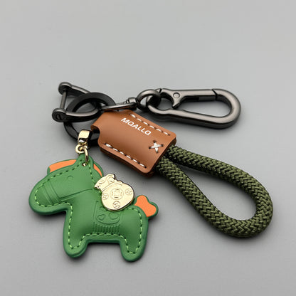 Handmade Leather Car Keychain Pendant Exquisite Simple Personalized Couple Keychain Rope for Men and Women