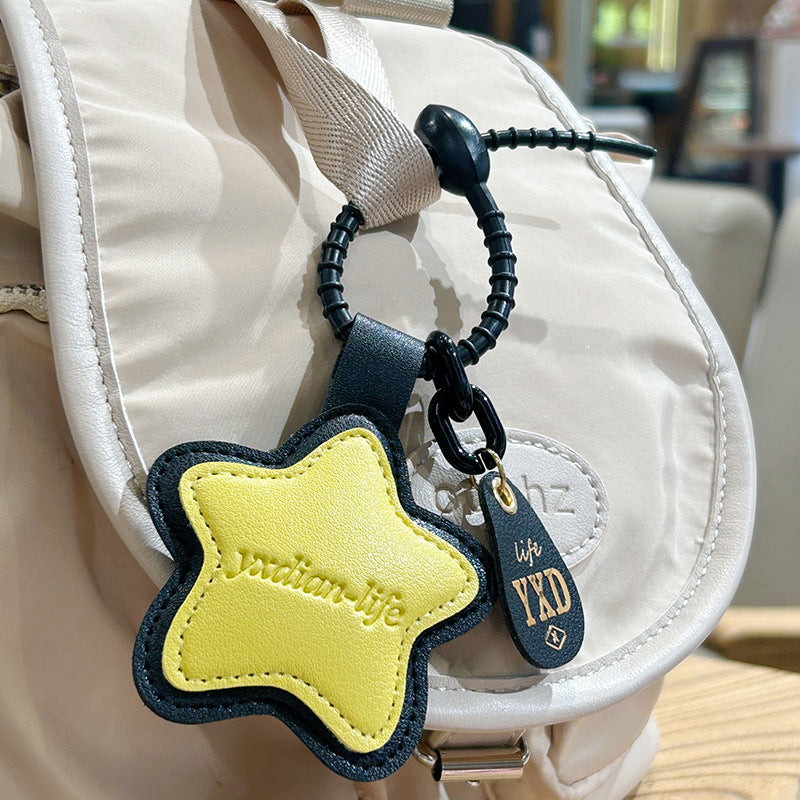 Custom Leather Candy Colored Keychain Couple Student Bag Hanging Decoration Small Gift with Logo