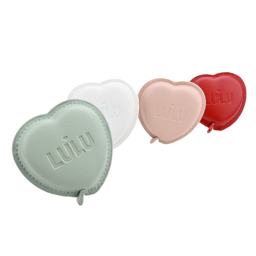 Custom Gift leather tape measure heart-shaped oil edge tape measure PU leather creative heart-shaped tape measure 1.5m PU small tape measure